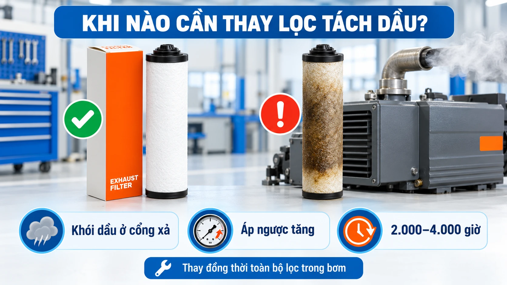 Lọc Tách Dầu Bơm Busch Đức: Model Thông Dụng, Thời Điểm Thay Và Nơi Mua Uy Tín