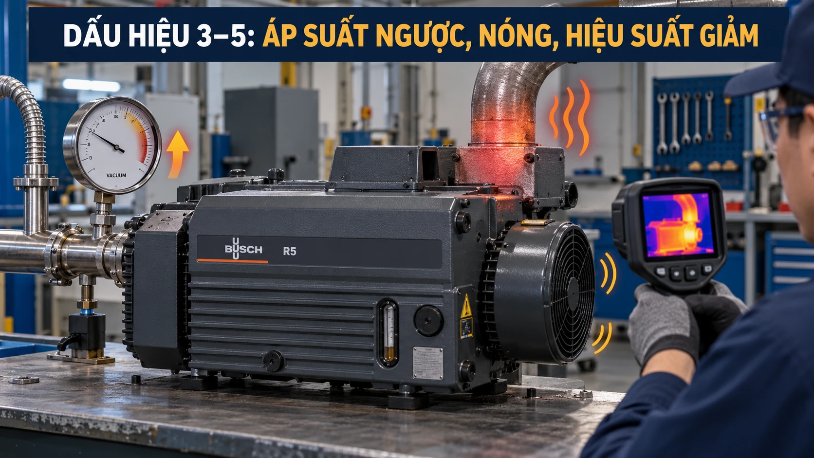 7 Dấu Hiệu Nên Thay Lọc Tách Dầu Bơm Busch R5?