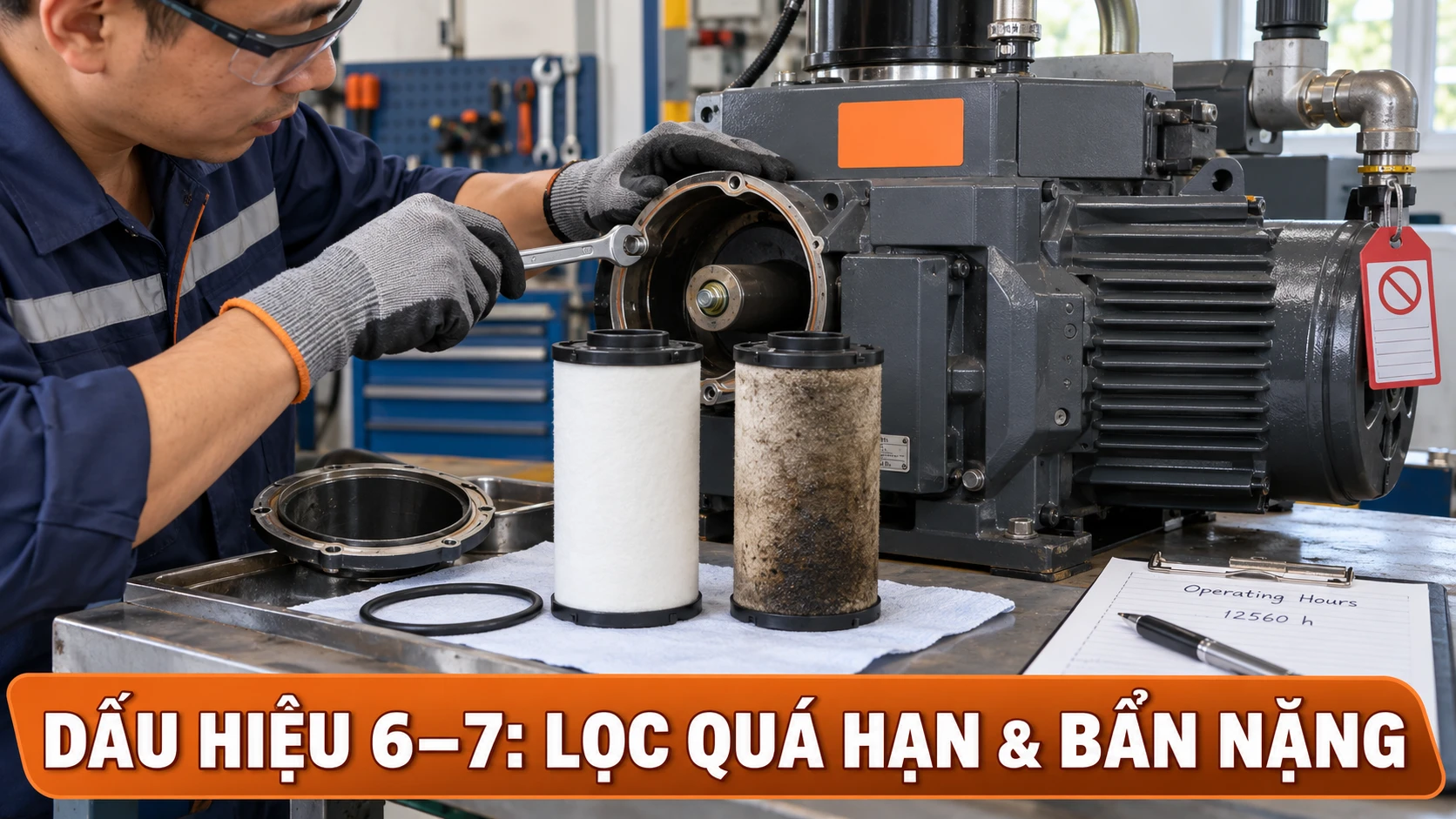 7 Dấu Hiệu Nên Thay Lọc Tách Dầu Bơm Busch R5?