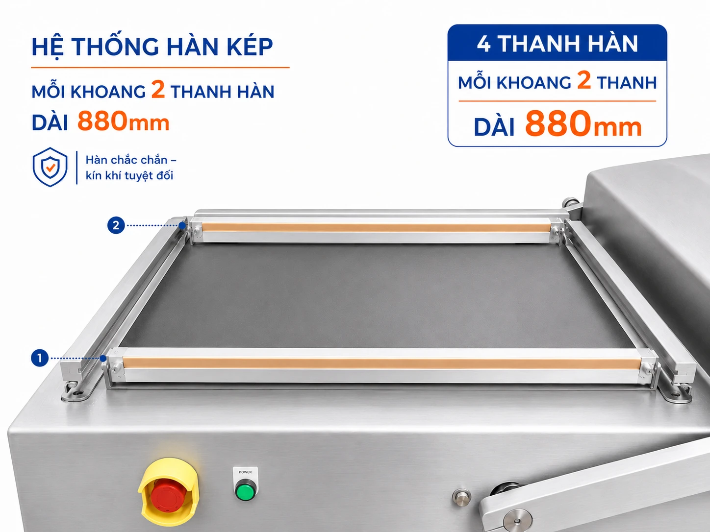 Thanh hàn máy 2 khoang