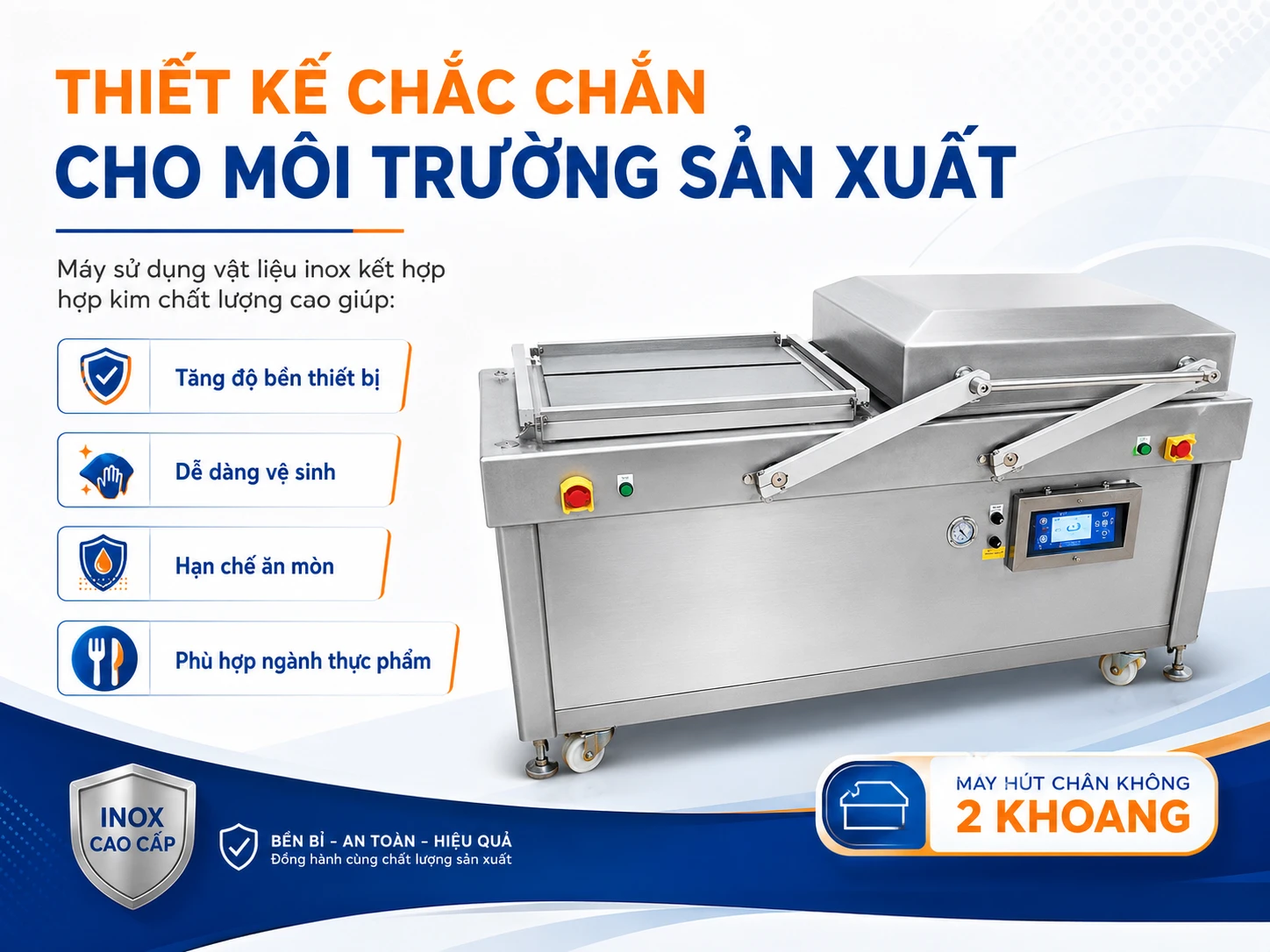 Thiết kế bằng inox 304 cao cấp