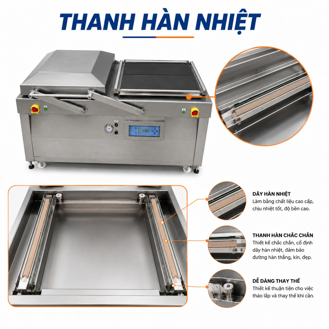 Thanh hàn nhiệt máy hút chân không