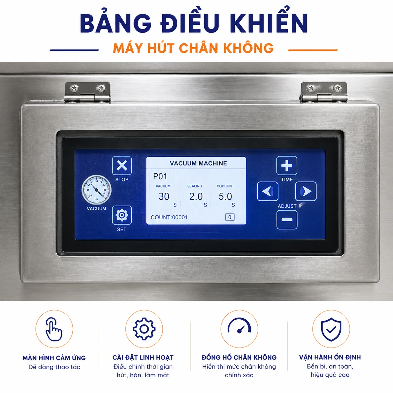 Bảng điều khiển máy hút chân không